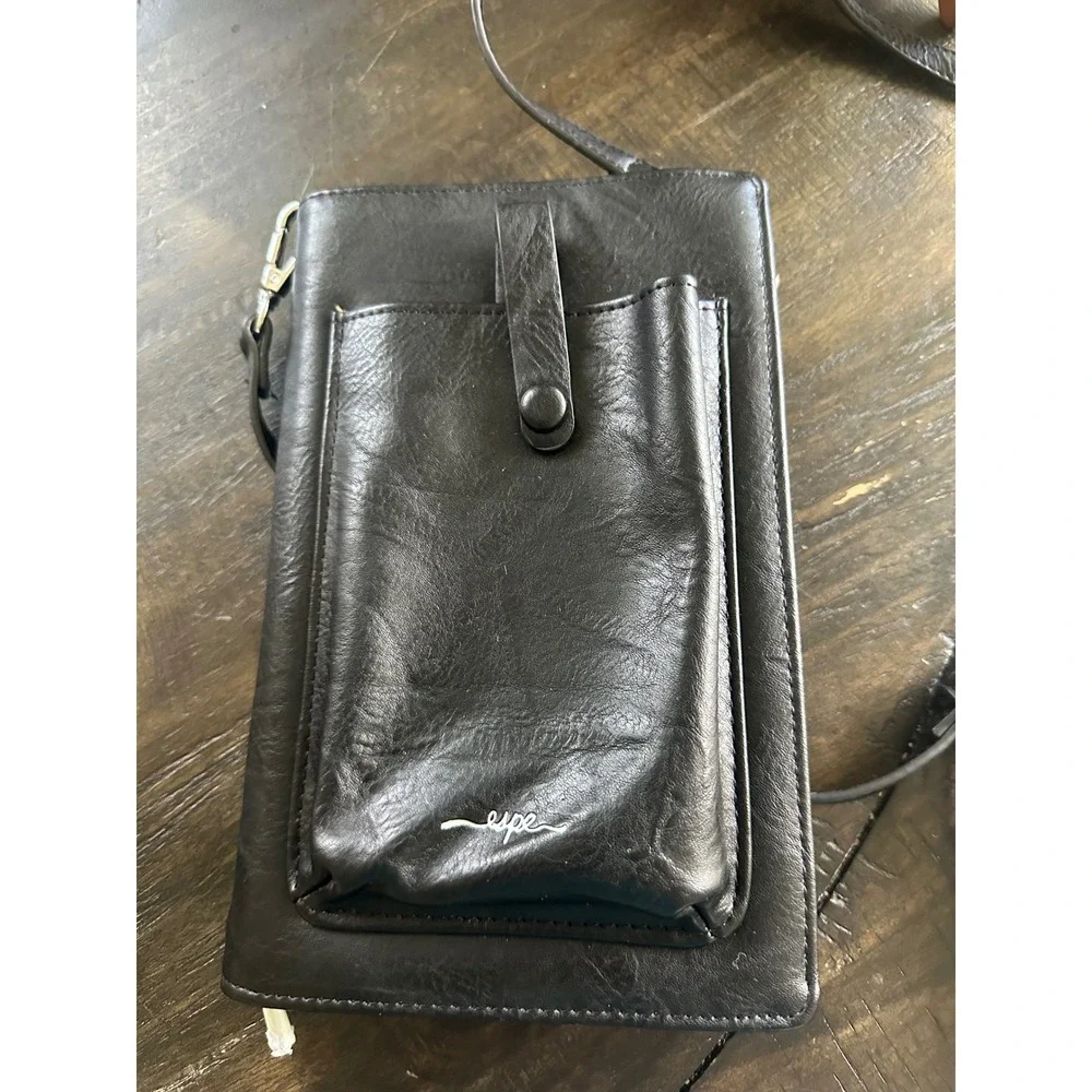 Espe Black Vegan Leather RFID Crossbody Phone Bag Wallet Purse NWOT